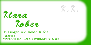 klara kober business card